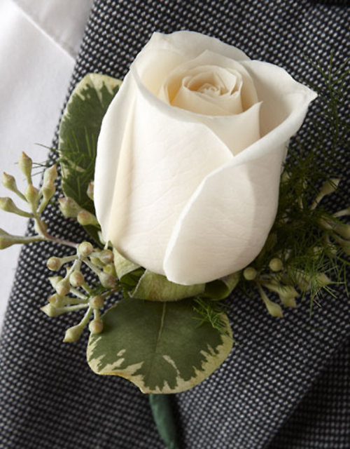 White Rose Boutonniere